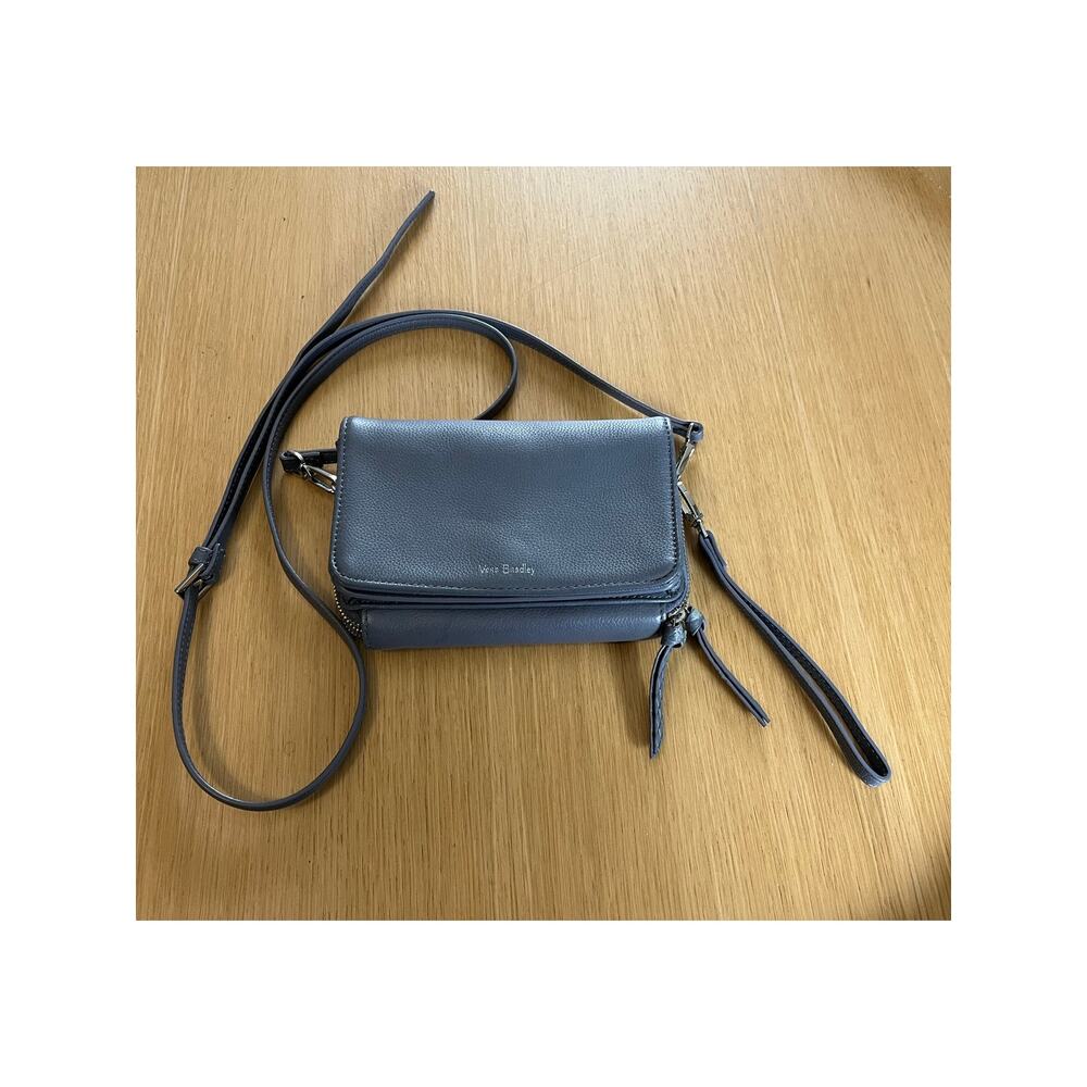 Vera Bradley | Leather Crossbody RFID Clutch Wallet Gray